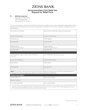 Servicemembers Civil Relief Act Request Form