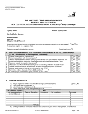 Hartford CrimeShield Renewal Application