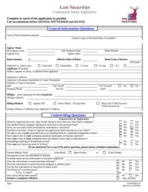 Commercial Surety Application