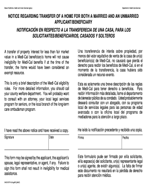 California Medi-Cal Home Transfer Notice
