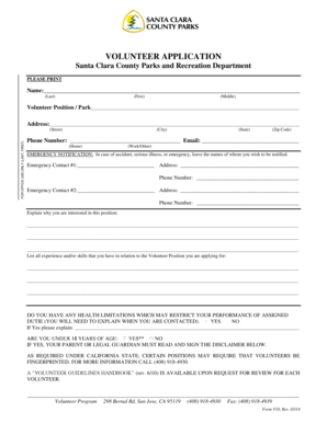 Volunteer Application Form