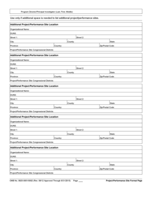 Project Performance Site Form