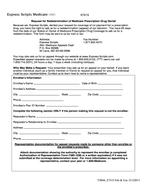 Medicare Prescription Drug Denial Redetermination Form