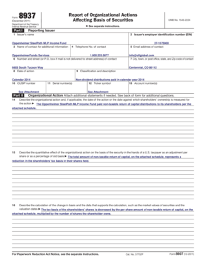 Form 8937 Report of Organizational Actions