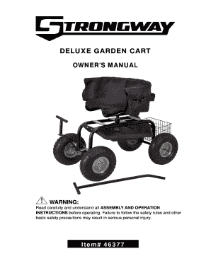 Deluxe Garden Cart Owner's Manual