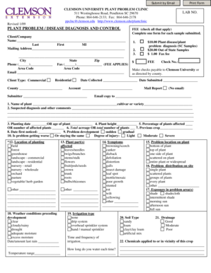 Plant Problem Diagnosis Form