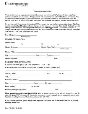 amerigroup pcp change form tennessee