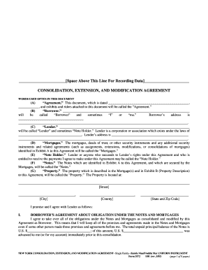 New York Consolidation Extension and Modification Agreement