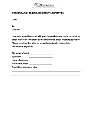 Authorization to Release Credit Information
