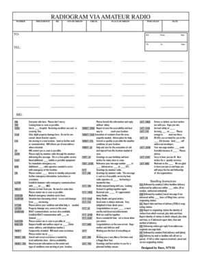 Amateur Radio Message Form
