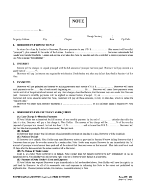 Navajo Nation Single Family Fixed Rate Note