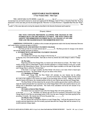Adjustable Rate Rider for Mortgage