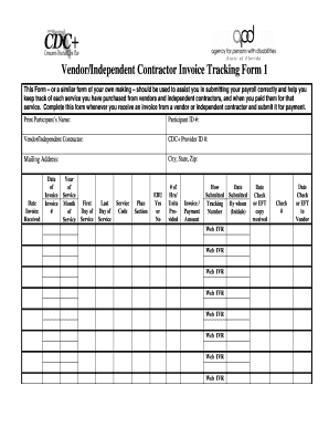Vendor Invoice Tracking Form