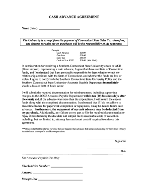 Cash Advance Agreement