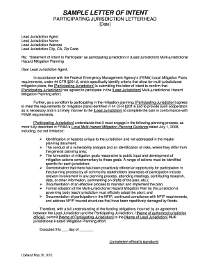 Sample Letter for Jurisdiction Statement of Intent to Participate (PDF) - hazardmitigation calema ca