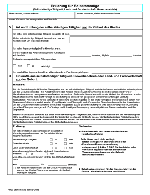 Erklärung für Selbstständige