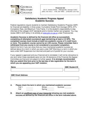 Satisfactory Academic Progress Appeal Form