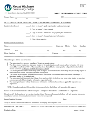 Parent Information Request Form