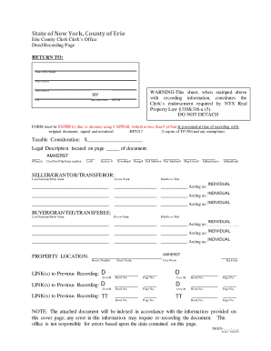 New York Deed Recording Form