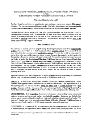 Florida Supplemental Petition for Modification of Child Support