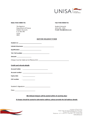 Student Refund Request Form