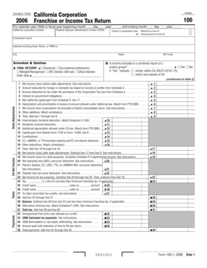 California Form 100 2006