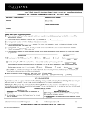 Traditional IRA Required Minimum Distribution Form