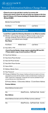 Personal Information Address Change Form