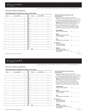 Acount Reconciliation. Balance Your Checking Account - alliantcreditunion