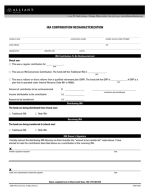 IRA Contribution Recharacterization Form