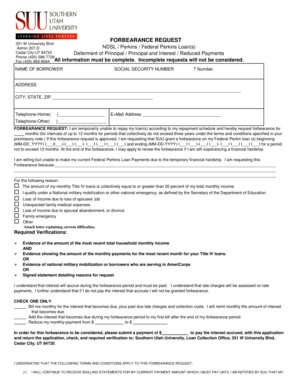 Forbearance Request Form