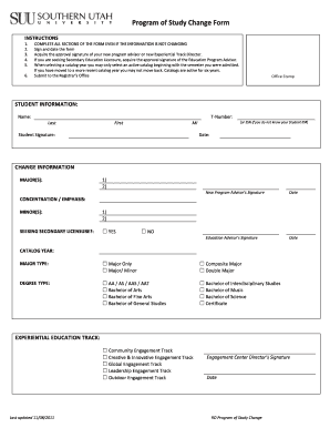 Program of Study Change Form