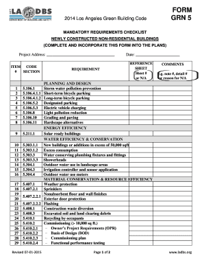 2014 Los Angeles Green Building Code Checklist