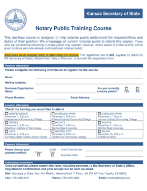 Kansas Notary Public Training Course Registration
