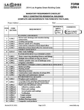 2014 Los Angeles Green Building Code Checklist