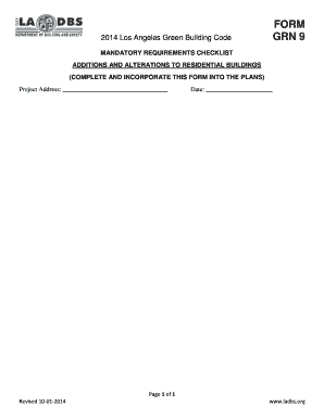 2014 Los Angeles Green Building Code Mandatory Requirements Checklist