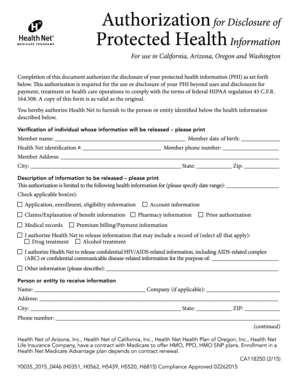 Authorization for Disclosure of Protected Health Information