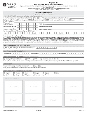 SBI Life Keyman Insurance Proposal Form