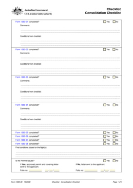Consolidation Checklist Form 1260-09