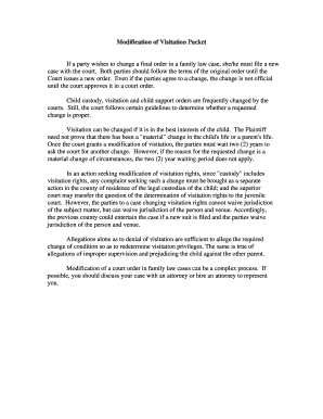 Georgia Visitation Rights Modification Complaint