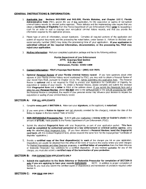 Florida Expunction or Sealing Application