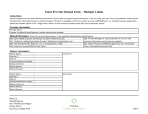 Provider Refund Form – Multiple Claims