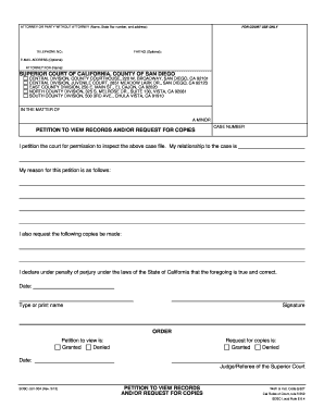 Petition to View Records and Request for Copies