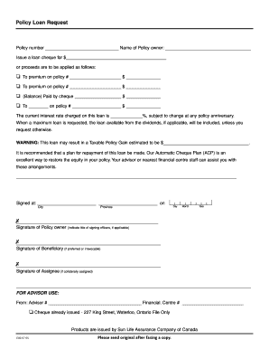 Policy Loan Request Form