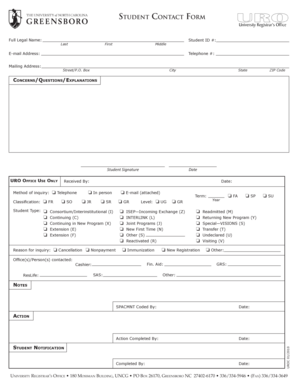 Student Contact Form