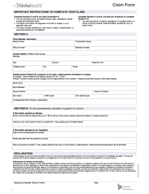 Health Insurance Claim Form