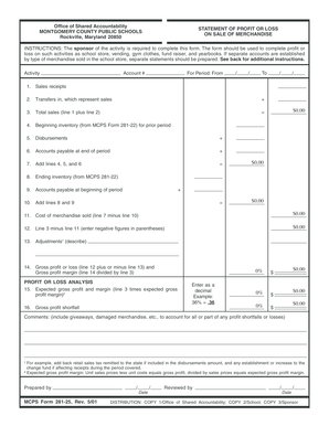 Montgomery County Public Schools Statement of Profit or Loss