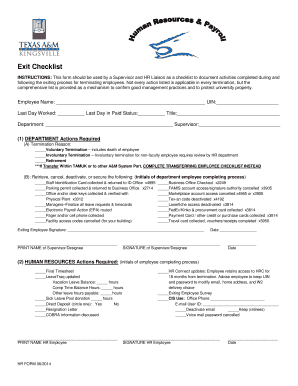Employee Exit Checklist