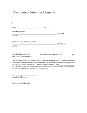 Promissory Note on Demand