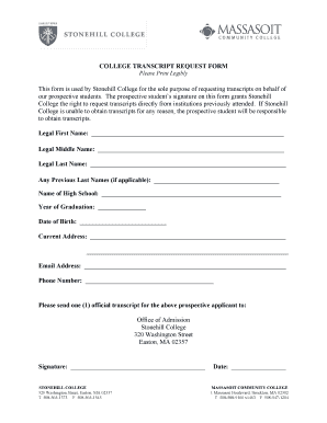 College Transcript Request Form